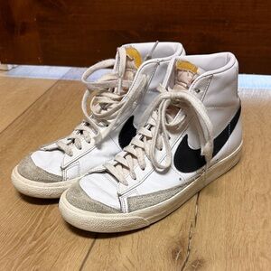 Nike Women’s White and Black High-Top Blazer Sneakers